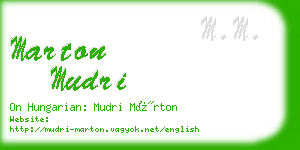 marton mudri business card